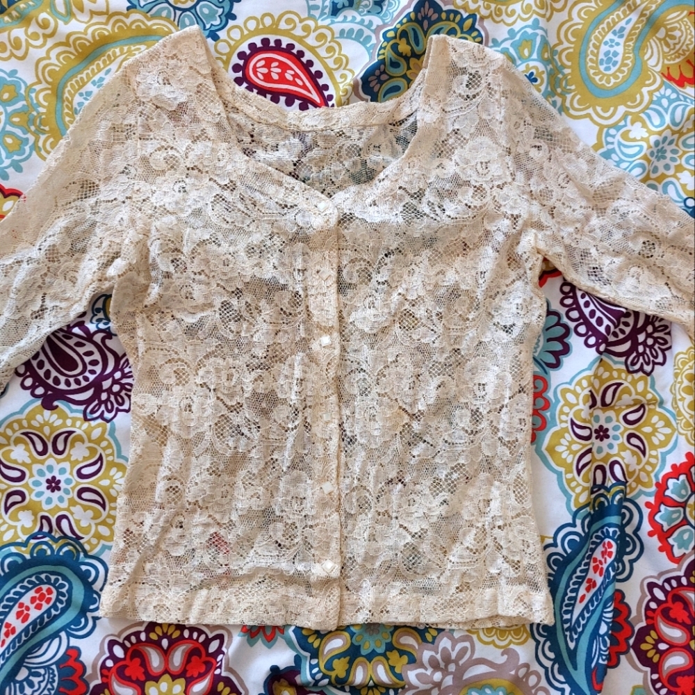 Ivory lace blouse